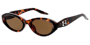 80945 Unisex Plastic Medium Oval Frame w/ Metal Accents On Temple