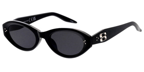 80945 Unisex Plastic Medium Oval Frame w/ Metal Accents On Temple