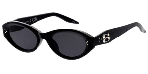 80945 Unisex Plastic Medium Oval Frame w/ Metal Accents On Temple