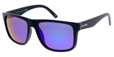 80955KSH/RV KUSH Men's Plastic Casual Large Square Frame w/ Color Mirror Lens