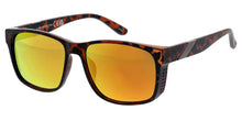 80967ME/RV Men's Plastic Large Rectangular Frame w/ Metal Accent on Temple  and  Color Mirror Lens