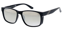 80967ME/RV Men's Plastic Large Rectangular Frame w/ Metal Accent on Temple  and  Color Mirror Lens