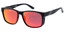 80967ME/RV Men's Plastic Large Rectangular Frame w/ Metal Accent on Temple  and  Color Mirror Lens