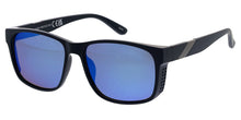 80967ME/RV Men's Plastic Large Rectangular Frame w/ Metal Accent on Temple  and  Color Mirror Lens