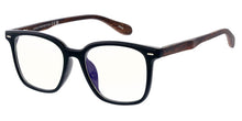 80971BLF/CLR Unisex Plastic Casual Large Rectangular Faux Woodgrain Frame Blue Light Filtering Computer Glasses