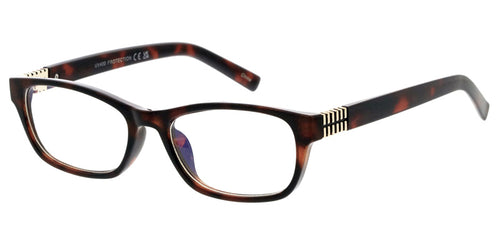 80979BLF/CLR Unisex Plastic Small Rectangle Classic Blue Light Filtering Computer Glasses