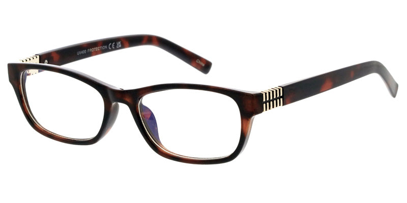 80979BLF/CLR Unisex Plastic Small Rectangle Classic Blue Light Filtering Computer Glasses