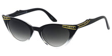 81017RH Women's Medium Plastic Vintage Inspired Cat Eye Rhinestones