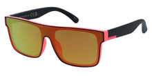 81118ME/RV Men's Plastic Large Rectangular Shield Frame w/ Color Mirror Lens