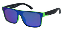 81118ME/RV Men's Plastic Large Rectangular Shield Frame w/ Color Mirror Lens