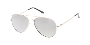 2919MIR/MH Standard Unisex Metal Silver Aviator w/ Silver Mirror Lens (Single Color)