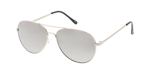 3152MIR Unisex Metal Silver Aviator w/ Silver Mirror Lens