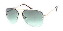 3396MH Women's Metal Large Rimless Half Frame Aviator w/ Two Tone Lens