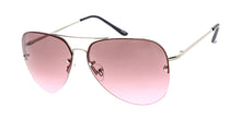 3396MH Women's Metal Large Rimless Half Frame Aviator w/ Two Tone Lens