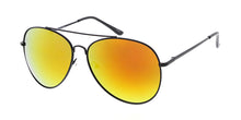 3480BLK/RV Unisex Metal Large Aviator Black Frame w/ Color Mirror Lens
