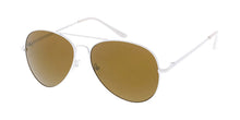 3481WHT/RV Unisex Metal Standard Aviator White Frame w/ Color Mirror Lens