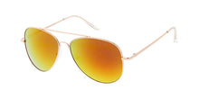 3484GLD/RV Unisex Large Metal Aviator Spring Temples Gold Frame w/ Color Mirror Lens