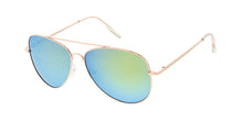 3484GLD/RV Unisex Large Metal Aviator Spring Temples Gold Frame w/ Color Mirror Lens