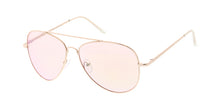 3484GLD/RV Unisex Large Metal Aviator Spring Temples Gold Frame w/ Color Mirror Lens