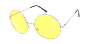 Large round shop wire frame eyeglasses