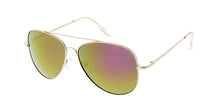 3544SLV/RV Unisex Metal Large Aviator Silver Frame w/ Color Mirror Lens