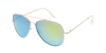 3544SLV/RV Unisex Metal Large Aviator Silver Frame w/ Color Mirror Lens