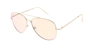 3544SLV/RV Unisex Metal Large Aviator Silver Frame w/ Color Mirror Lens