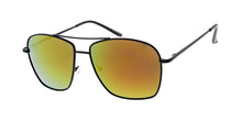3545BLK/RV Unisex Metal Medium Square Aviator Black Frame w/ Color Mirror Lens