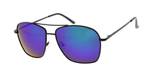 3545BLK/RV Unisex Metal Medium Square Aviator Black Frame w/ Color Mirror Lens