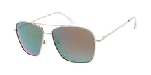 3552SLV/RV Unisex Metal Medium Square Aviator Silver Frame w/ Color Mirror Lens