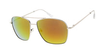 3552SLV/RV Unisex Metal Medium Square Aviator Silver Frame w/ Color Mirror Lens