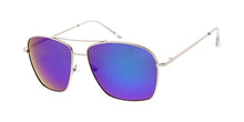 3552SLV/RV Unisex Metal Medium Square Aviator Silver Frame w/ Color Mirror Lens