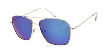 3552SLV/RV Unisex Metal Medium Square Aviator Silver Frame w/ Color Mirror Lens