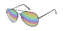 3556RV/MH Unisex Metal Large Aviator Spring Temples w/ Rainbow Mirror Lens