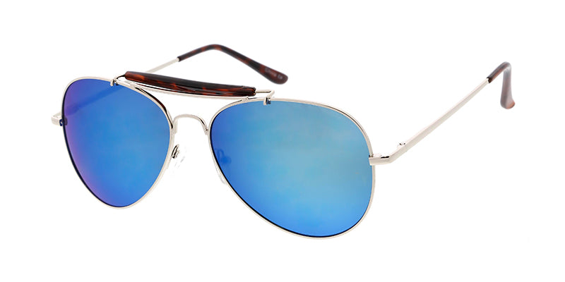 Blue Metal Bar Silver Frame Sunglasses Blue Metal Bar Silver Frame Sunglasses