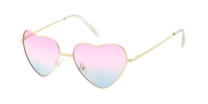 3613HRT Women's Metal Small Wire Heart Frame w/ Two Tone Lens