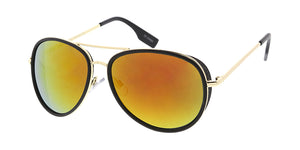 3629RV Men's Metal Casual Combo Medium Aviator w/ Color Mirror Lens