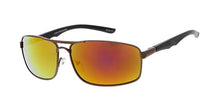 3641ME/RV Men's Metal Medium Rectangular Double Bridge Frame w/ Color Mirror Lens