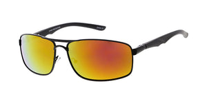 3641ME/RV Men's Metal Medium Rectangular Double Bridge Frame w/ Color Mirror Lens