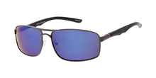 3641ME/RV Men's Metal Medium Rectangular Double Bridge Frame w/ Color Mirror Lens