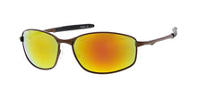 3648ME/RV Men's Metal Medium Wrap Around Rounded Rectangular Frame w/ Color Mirror Lens