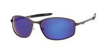 3648ME/RV Men's Metal Medium Wrap Around Rounded Rectangular Frame w/ Color Mirror Lens