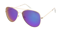3687GLD/RV Unisex Metal Large Aviator Matte Gold Frame w/ Color Mirror Lens