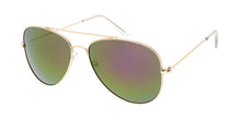 3687GLD/RV Unisex Metal Large Aviator Matte Gold Frame w/ Color Mirror Lens
