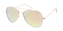 3687GLD/RV Unisex Metal Large Aviator Matte Gold Frame w/ Color Mirror Lens
