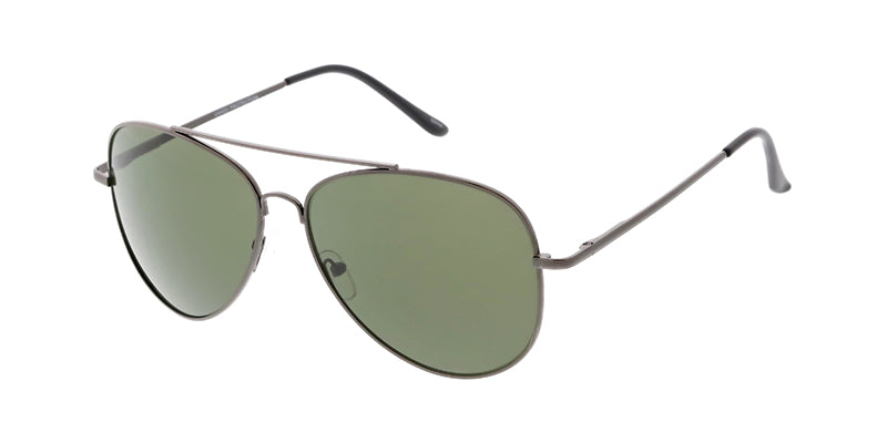 3694MH Unisex Metal Large Aviator Spring Temples w/ Grey-Green Lens