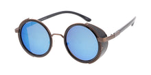 3769RV Unisex Metal Medium Round Side Cover Steampunk Frame w/ Color Mirror Lens