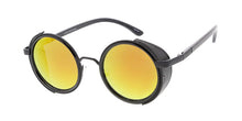 3769RV Unisex Metal Medium Round Side Cover Steampunk Frame w/ Color Mirror Lens