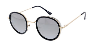 3789RV Unisex Combo Medium Round Hipster Frame w/ Color Mirror Lens