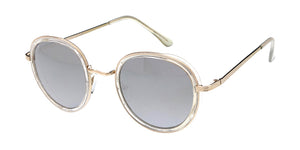 3789RV Unisex Combo Medium Round Hipster Frame w/ Color Mirror Lens